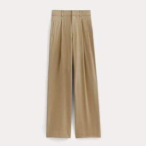 Everlane Women's Draper Pleated Pant in Buttersmooth in Ash Brown, Size 14S